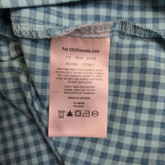 Columbia Bryce Canyon Stretch Long Sleeve Shirt Womens Medium Blue Gingham Check - Picture 6 of 10
